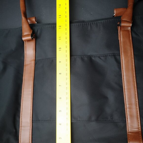 Relavel Black & Brown Unisex Zipper Closure Computer Tote with Built in USB - Picture 13 of 16